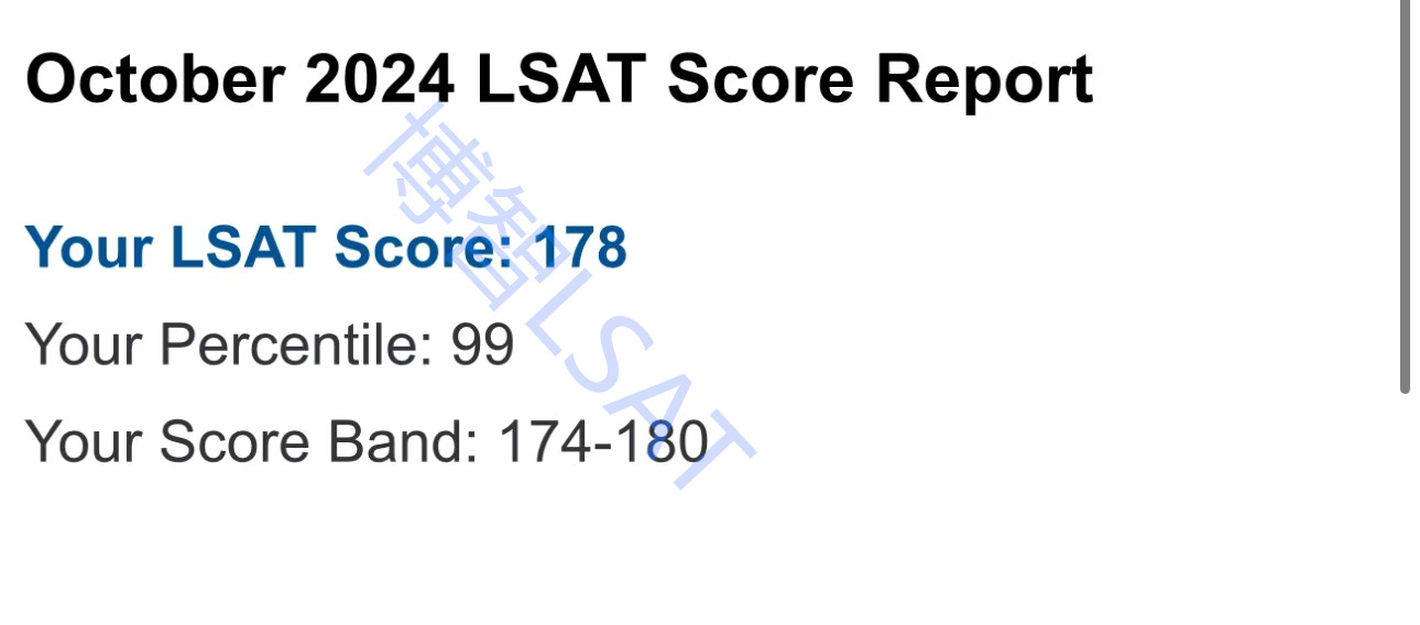 LSAT十月成绩单